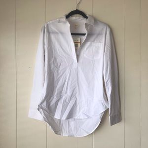 *NWT* White Per Se Half Button Down Top